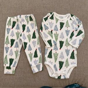 Carter's Holiday Tree Print Baby Outfit